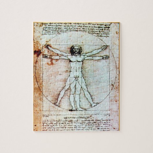 THE VITRUVIAN MAN Antique Parchment ジグソーパズル (縦)