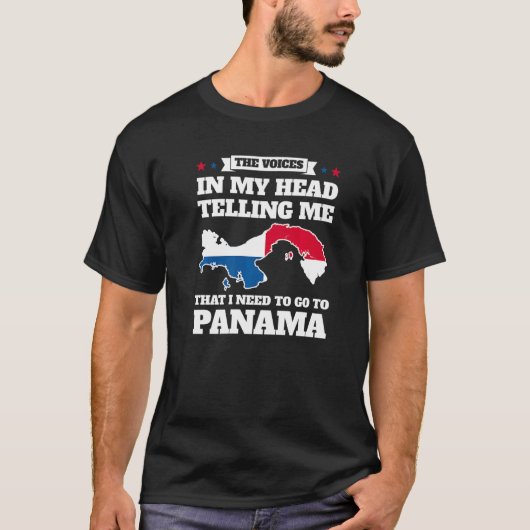 the voice in head telling me Panama Panama Panamia Tシャツ (正面)