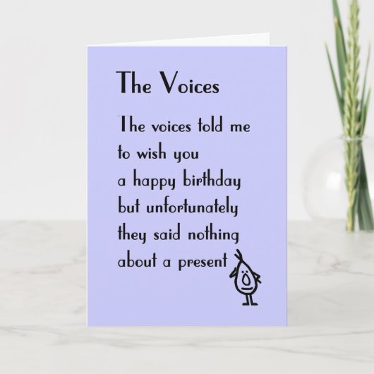 The Voices – 誕生日の詩 カード (正面)