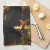 The Voyage of Life Childhood by Thomas Cole キッチンタオル (四つ折り)