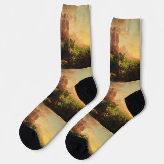 The Voyage of Life Childhood by Thomas Cole ソックス