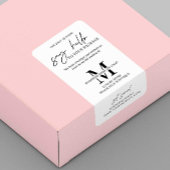 The Wait Is Over Modern Monogram Business Box Seal ラベル