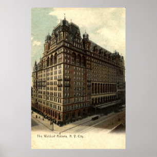 The Waldorf Astoria, New York City 1908 Vintage ポスター