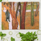 The Walk:落下する葉ゴッホVincent van Kawaii著 キッチンタオル (折り畳み)