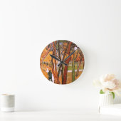 The Walk：落下する葉ゴッホVincent van Kawaii著 ラウンド壁時計 (ホーム)