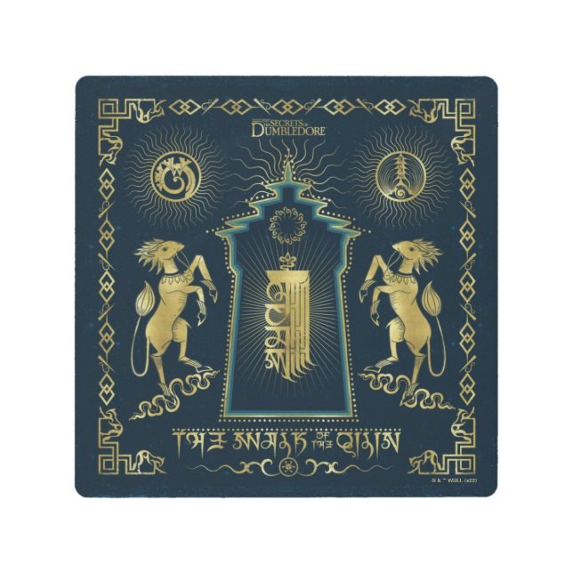 The Walk of The Qilin Golden Tower Tapestry メタルプリント (正面)