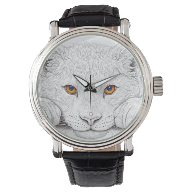 The watch is handmade with the image of animals  腕時計 (正面)