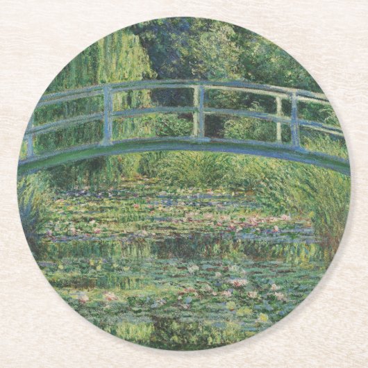 The Water-Lily Pond, Landscape Oil Painting, Monet ラウンドペーパーコースター (正面)