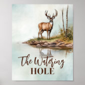 『The Watering Hole』ハンティングパーティードリンクステーブルサイン ポスター (正面)