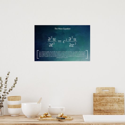 The Wave Equation - Math Poster ポスター (キッチン)