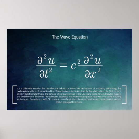 The Wave Equation - Math Poster ポスター (正面)