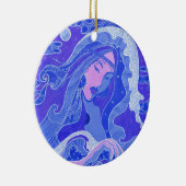 The Wave, Mermaid, Asian Girl, blue & pink セラミックオーナメント (右)