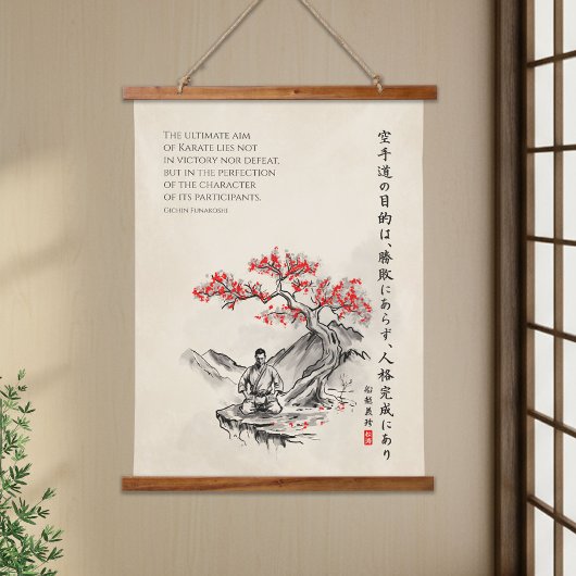 The Way of Karate - Wisdom of Gichin Funakoshi 吊り下げ型タペストリー