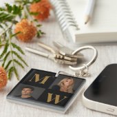 The Way We Are Custom Couple Black Photo Initial キーホルダー (正面右)