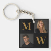 The Way We Are Custom Couple Black Photo Initial キーホルダー (正面)