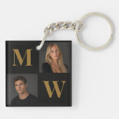 The Way We Are Custom Couple Black Photo Initial キーホルダー (裏面)