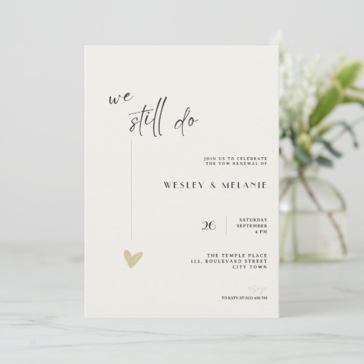 The wedding anniversary Invitation - Black - Gold 招待状 (スタンド正面)