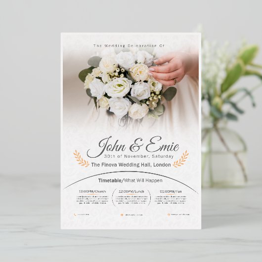 THE WEDDING CELEBRATION 箔招待状 (立ち正面)