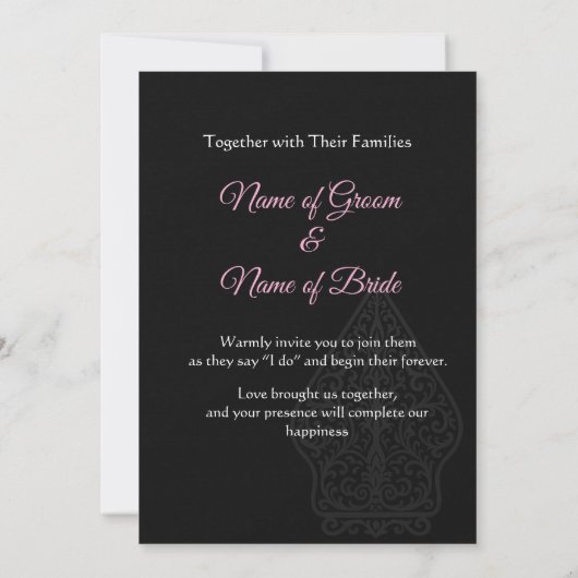 The wedding Invitation  招待状 (裏面)