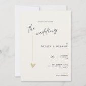 The wedding Invitation - Minimalist Black and Gold 招待状 (正面)