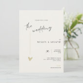 The wedding Invitation - Minimalist Black and Gold 招待状 (スタンド正面)