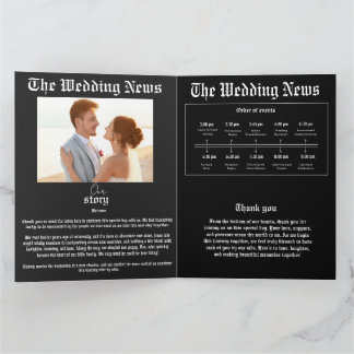 The Wedding News Vintage Newspaper Wedding カード