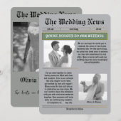 The Wedding News Vintage Newspaper Wedding  招待状 (正面/裏面)