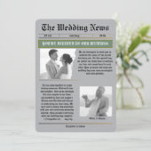 The Wedding News Vintage Newspaper Wedding  招待状 (スタンド正面)