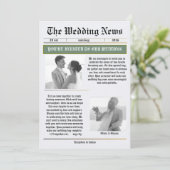 The Wedding News Vintage Newspaper Wedding 招待状 (スタンド正面)