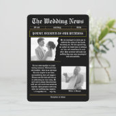 The Wedding News Vintage Newspaper Wedding 招待状 (スタンド正面)