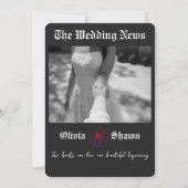 The Wedding News Vintage Newspaper Wedding 招待状 (裏面)