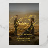 The Wedding Of | モダンカリグラフィー+写真 箔招待状 (正面)
