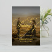 The Wedding Of | モダンカリグラフィー+写真 箔招待状 (立ち正面)