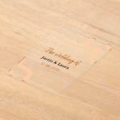 The wedding of add bride groom name date peach アクリル招待状 (レイダウン)