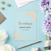 The wedding of add bride groom name date peach アクリル招待状 (インサイチュ (ウェディング))