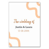 The wedding of add bride groom name date peach テーブルナンバー (裏面)