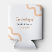 The wedding of add bride groom name date peach 缶クーラー (裏面)