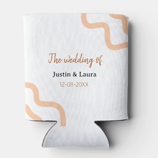 The wedding of add bride groom name date peach 缶クーラー (裏面)