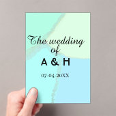 The wedding of add couple name initial letter date アクリル招待状 (インサイチュ (ポータブル))