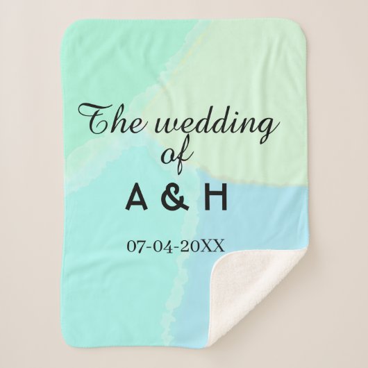 The wedding of add couple name initial letter date シェルパブランケット (正面)
