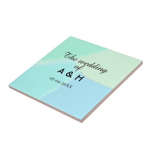 The wedding of add couple name initial letter date タイル (側面)