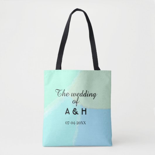 The wedding of add couple name initial letter date トートバッグ (正面)