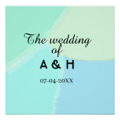The wedding of add couple name initial letter date ポスター (正面)