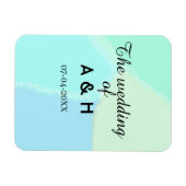 The wedding of add couple name initial letter date マグネット (横)