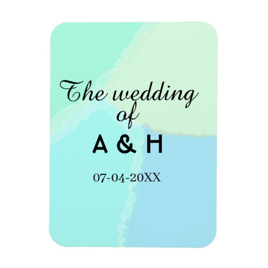 The wedding of add couple name initial letter date マグネット (縦)