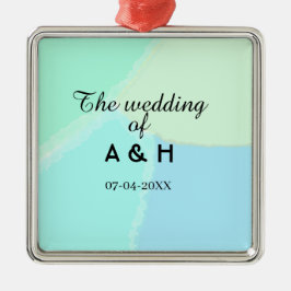 The wedding of add couple name initial letter date メタルオーナメント