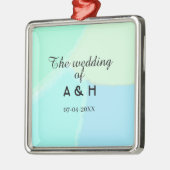 The wedding of add couple name initial letter date メタルオーナメント (左)