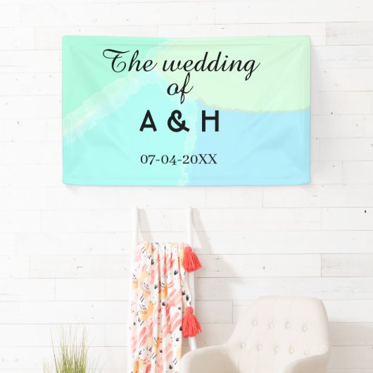 The wedding of add couple name initial letter date 横断幕 (インサイチュ)