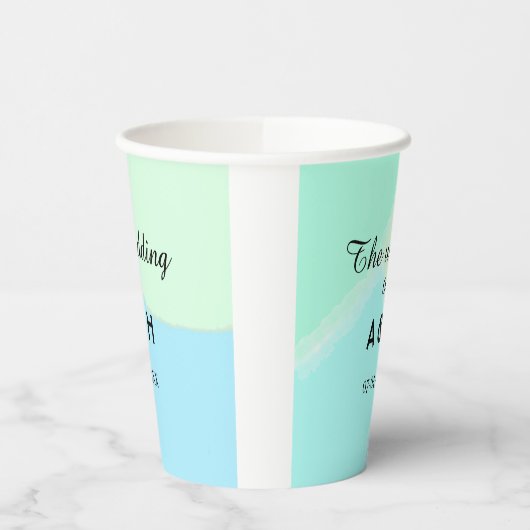 The wedding of add couple name initial letter date 紙コップ (左)