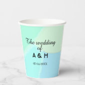 The wedding of add couple name initial letter date 紙コップ (正面)